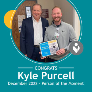 Kyle Purcell receiving his Person of the Moment award