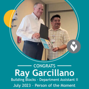 ray garcillano receiving the person of the moment award for July 2023