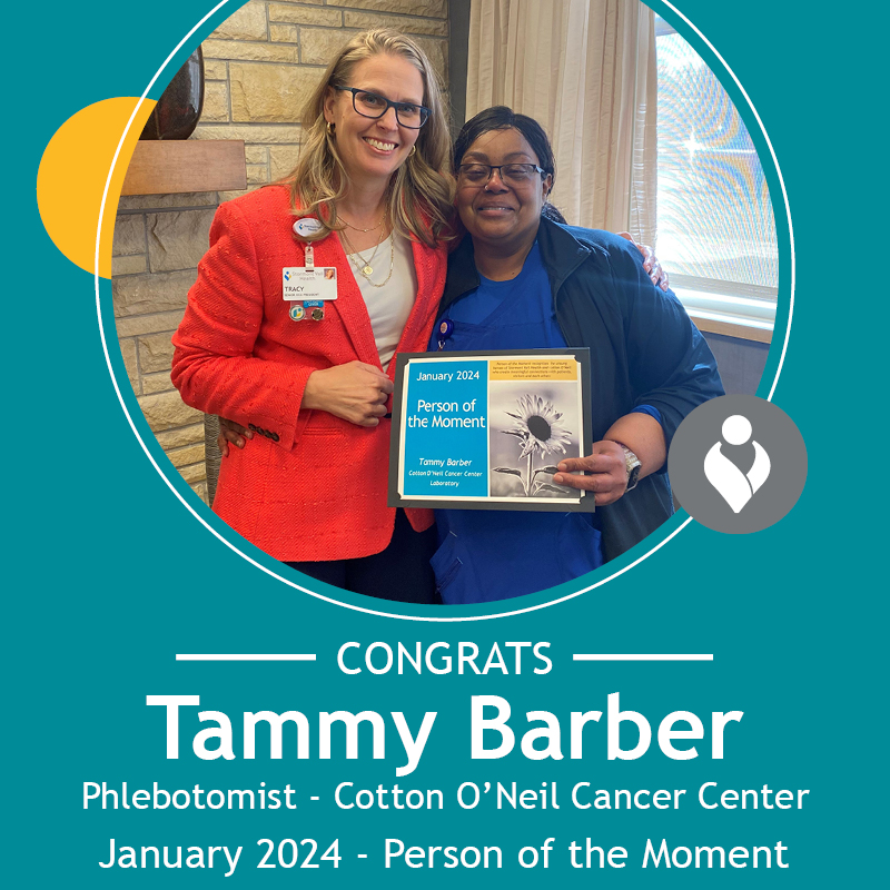 Tammy Barber presented with Person of the moment award