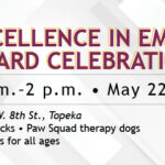 Excellence in EMS Award Celebration graphic with event date, time, location, and Stormont Vail Health logo.