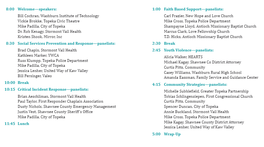 Community violence summit schedule